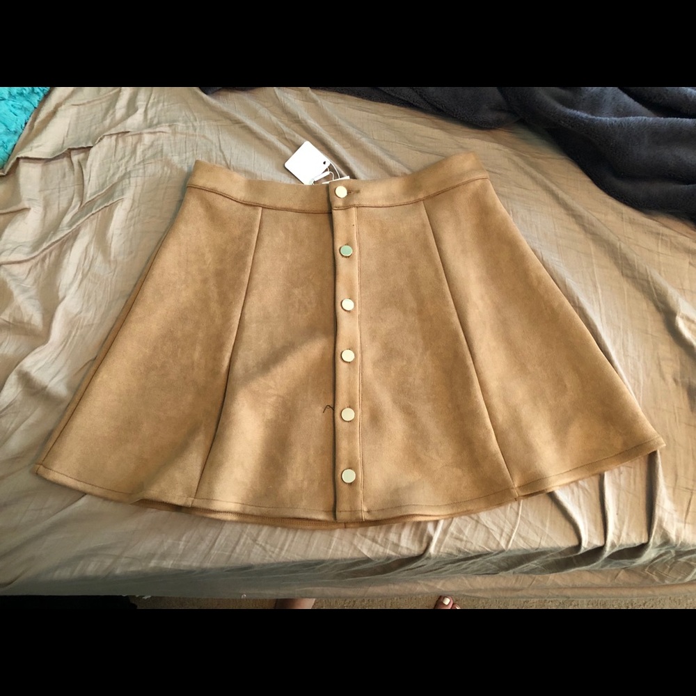 Khaki flare skirt